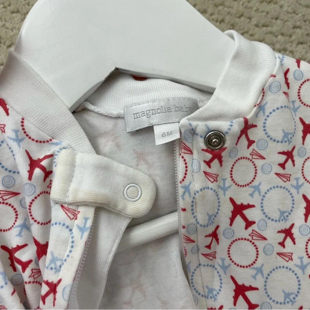 Magnolia Baby Airplane Print Footie 6 Months